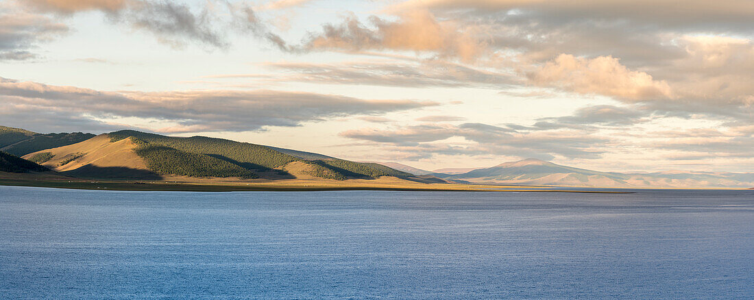 Morning light on White Lake. Tariat district, North Hangay province, Mongolia.