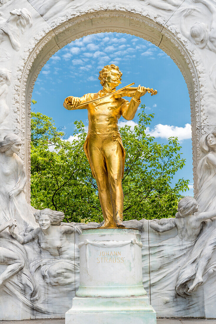 Vienna, Austria, Europe, The Johann Strauss Monument in the Vienna City Park