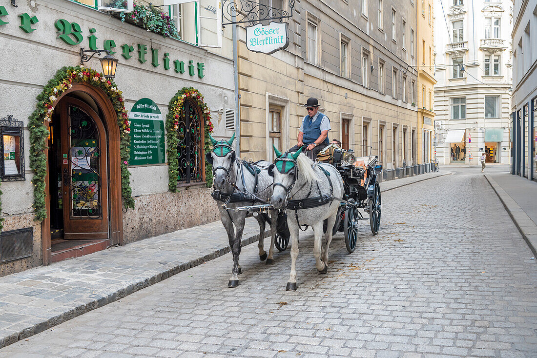 Vienna, Austria, Europe. The traditional Fiaker horse carriages