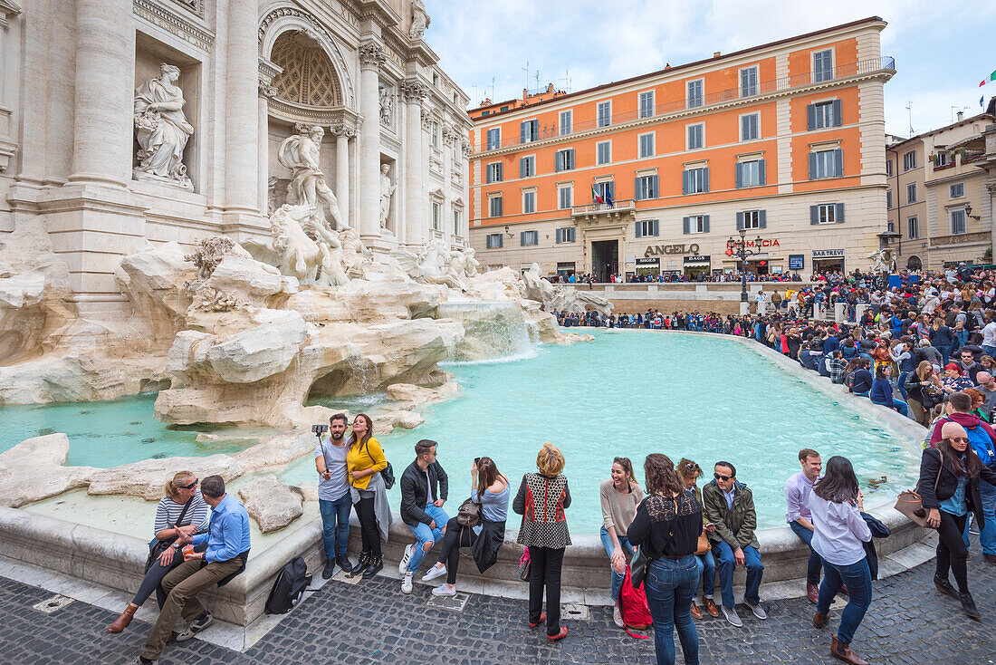 Trevi Fountain in Roma Europe, Italy, Lazio region, Rome capital city
