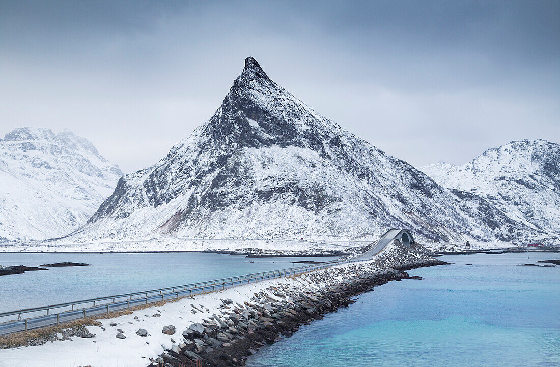 Lofoten coastline near Ramberg, Lofoten Islands, Norway