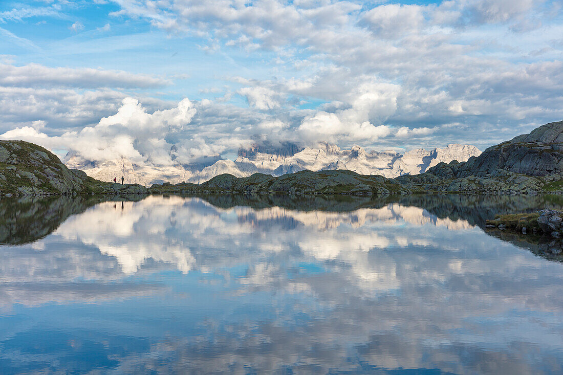 Brenta dolomites view from Lago Nero, Adamello Brenta natural park, Trento province, Trentino Alto Adige district, Italy, Europe