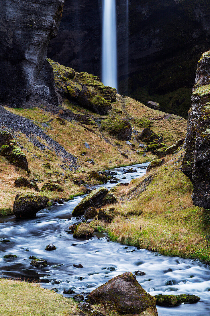 hidden waterfall near Skogafoss, Skogar, Iceland, europe