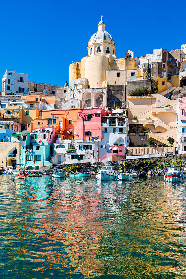 Procida, La Corricella Harbour. Campania, Italy.