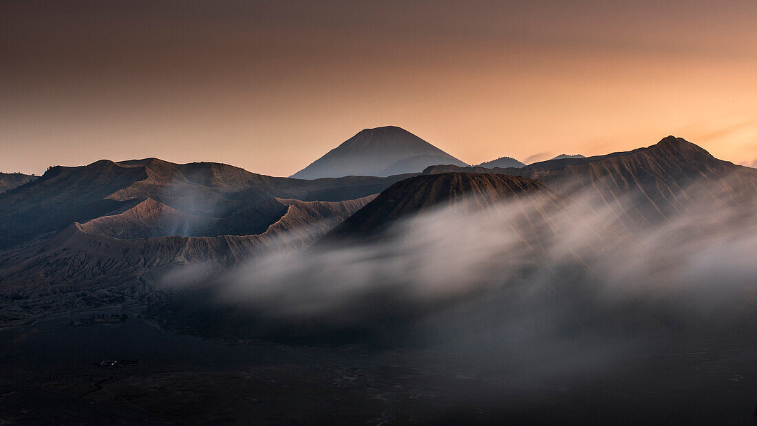 Sunset in Bromo with mist, Giava island