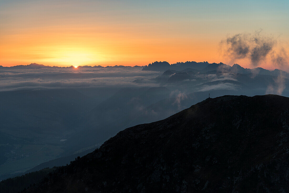 Sesto / Sexten, Bolzano province, South Tyrol, Italy Europe, Sunrise at the Helm mountain