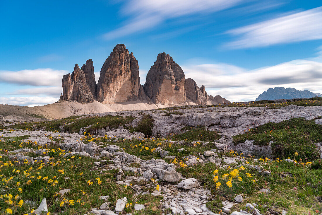 Sesto / Sexten, province of Bolzano, Dolomites, South Tyrol, Italy. The Tree Peaks