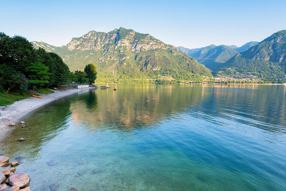 Landscape of Idro lake, Brescia province in Italy, Lombardy district, Europe.