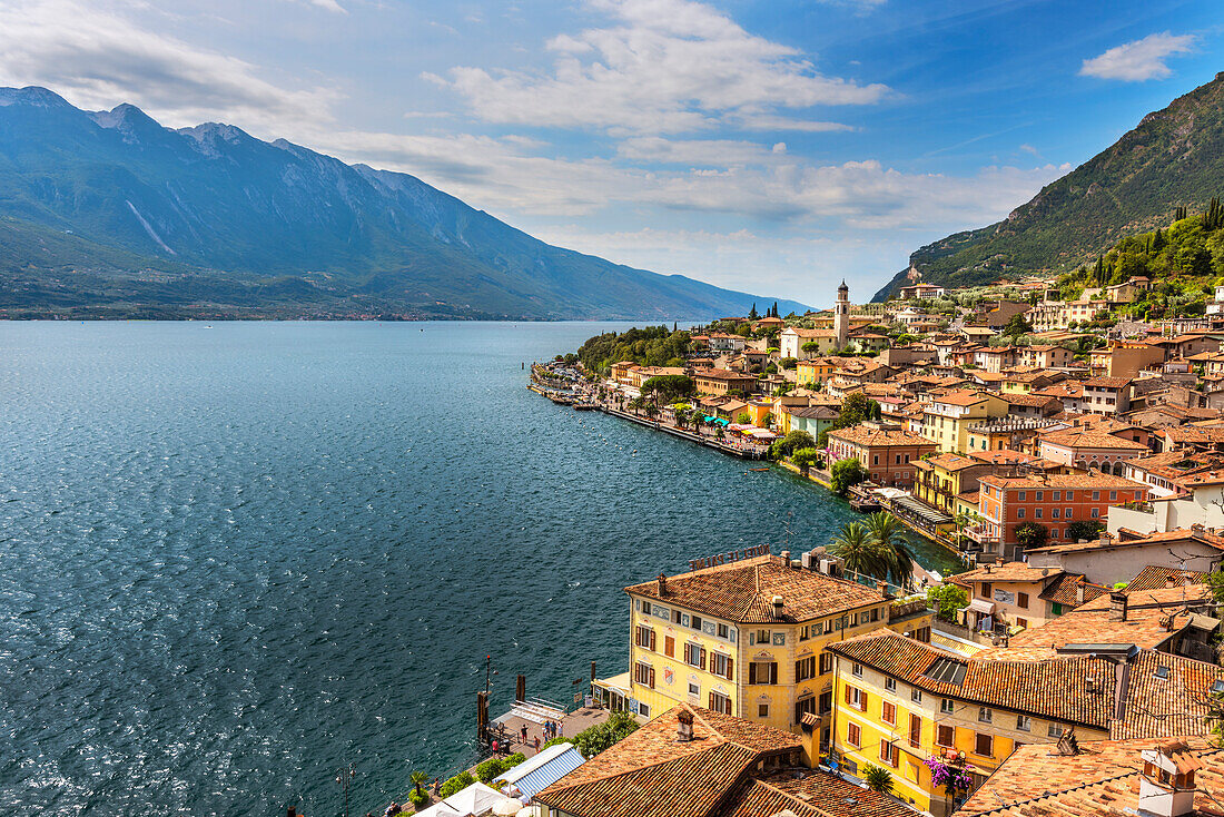 Limone city on Lake Garda Europe, Italy, Lombardy, Brescia, Limone