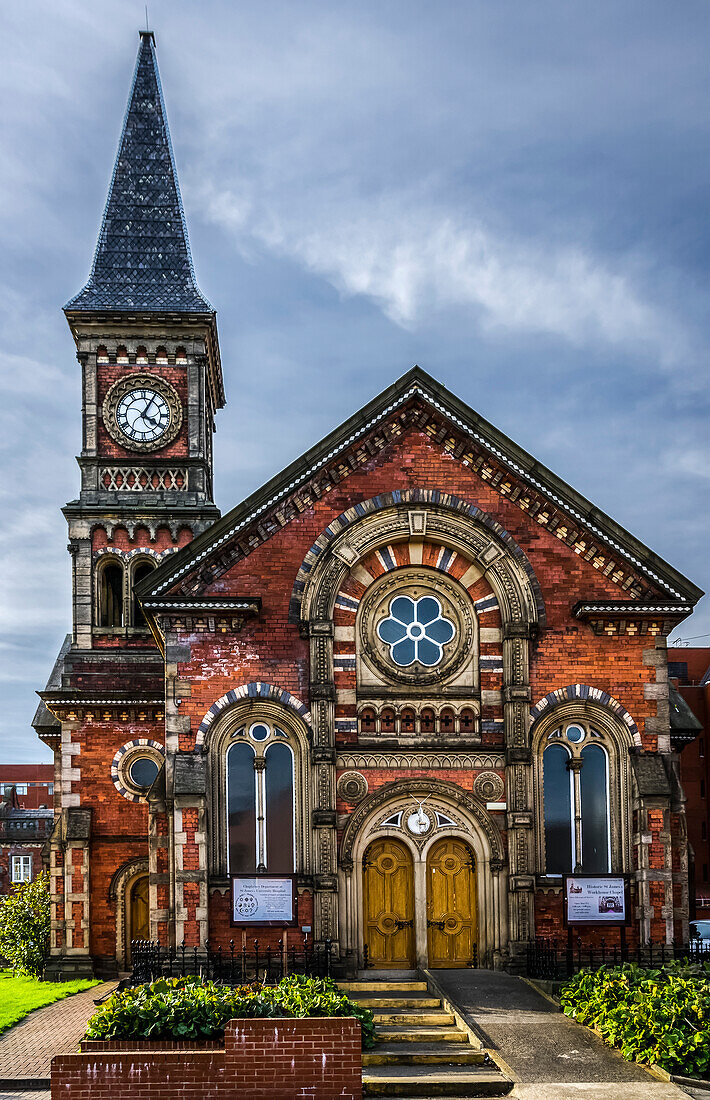 The old Union Workhouse Chapel within the grounds of St James's Hospital in Leeds was constructed in 1861 as part of the original workhouse buildings; Leeds, West Yorkshire, England
