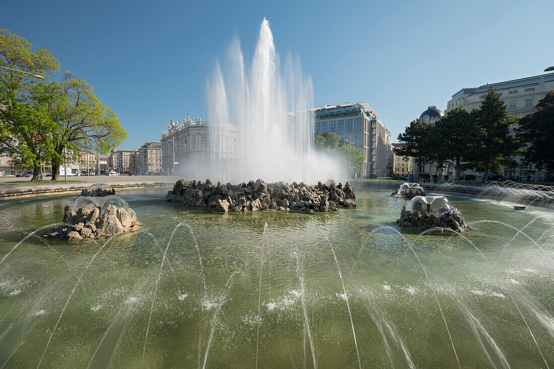 Hochstrahlbrunnen, Schwarzenbergplatz, 3. Bezirk Landstrasse, Wien, Österreich