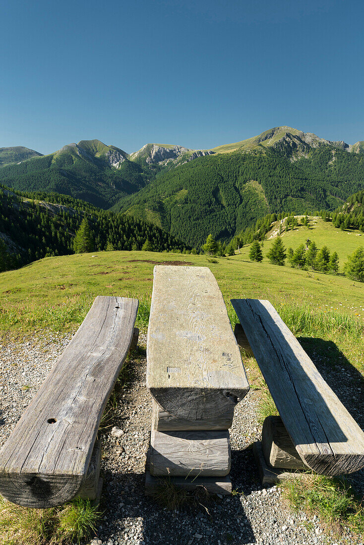 resting place near the eisentalhöhe, the Nockberge National Park, Carinthia, Austria