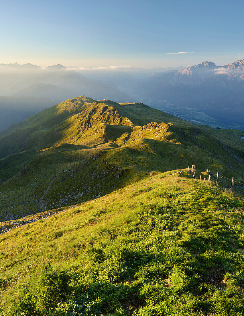 View from to the Zettersfeld Lienzer Dolomites, Neualplschneid, Drau Valley, Lienz, Osttirol, Tyrol, Austria