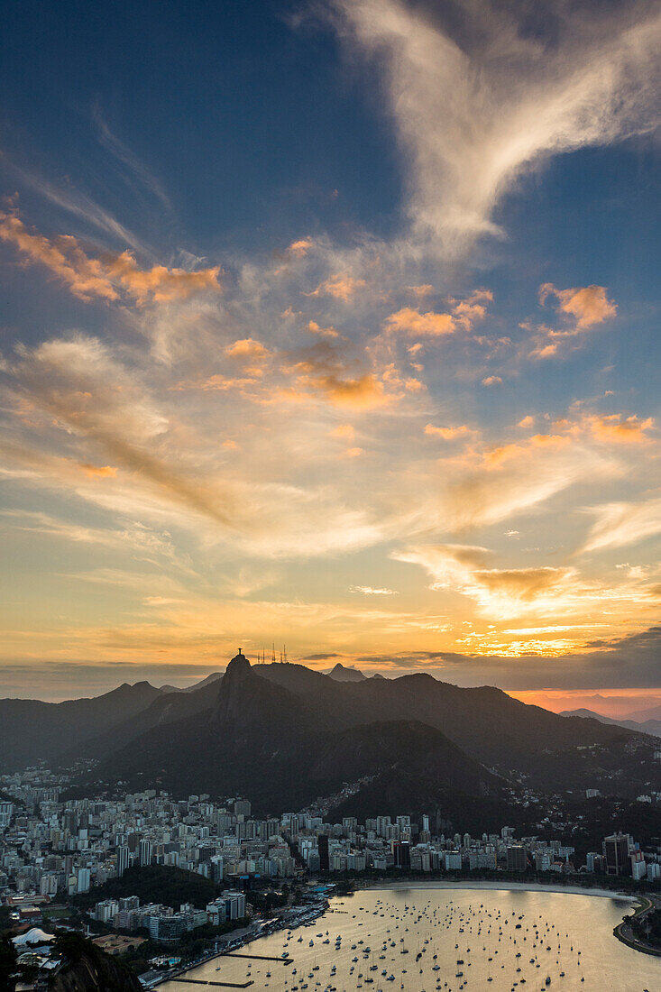 Sunset seen from Sugar Loaf Mountain in Rio de Janeiro, Brazil