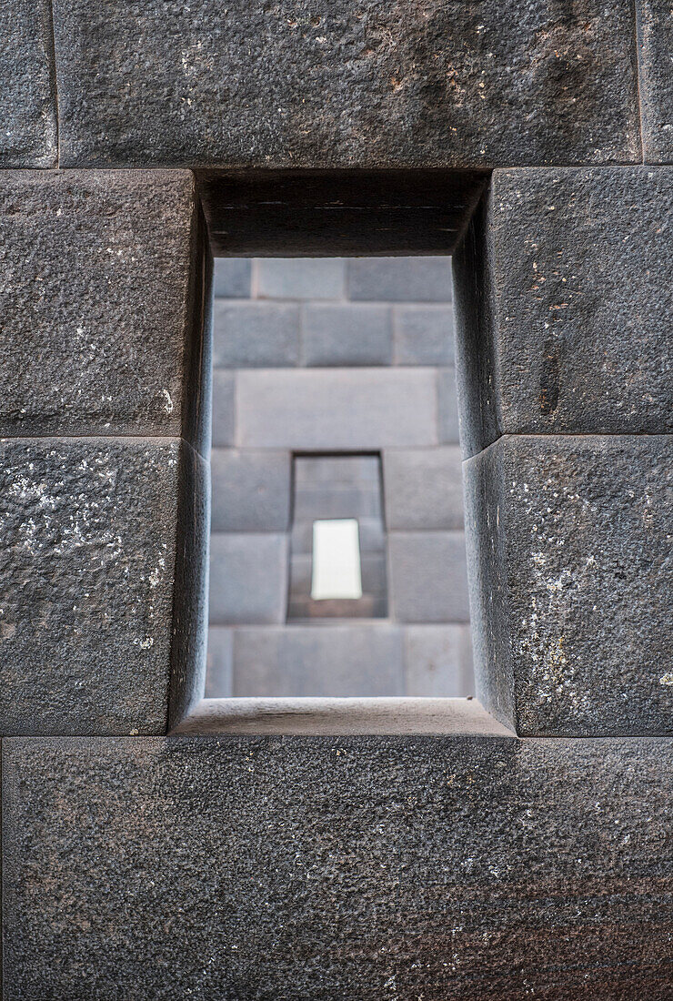 Detail of window at Coricancha, ancient Incan temple, Cusco, Peru