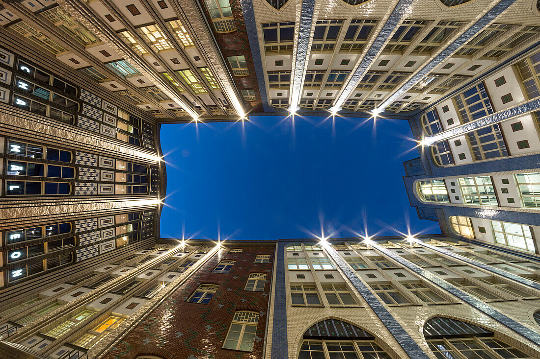 Hackesche Hoefe, Hakesch Courtyard, Fisheye, Berlin, Germany