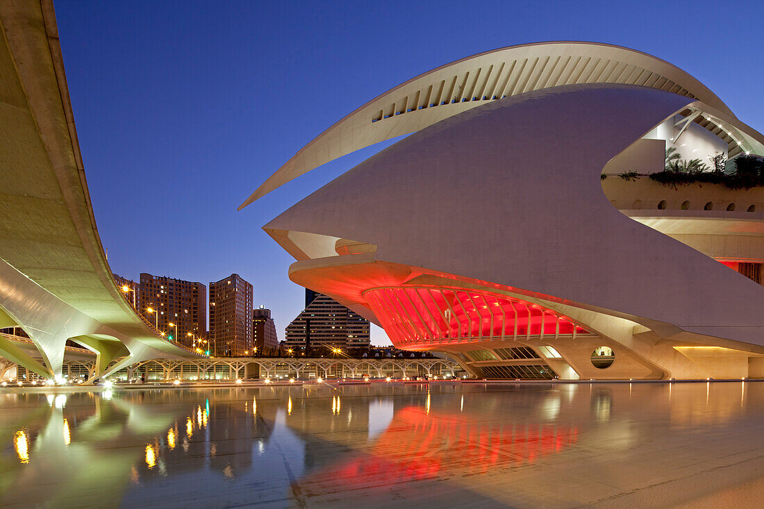 Palau de les Arts Reina Sofia vom Architekten Calatrava, , Valencia, Spanien