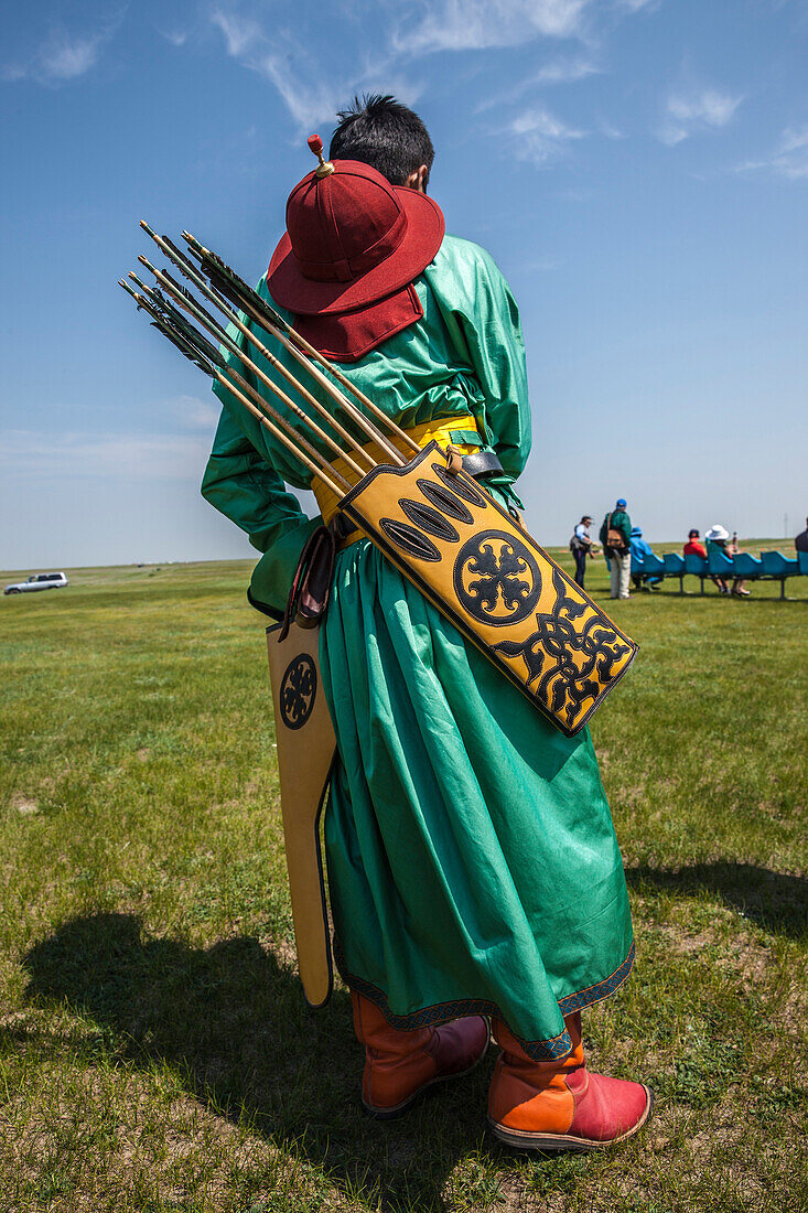 Archery at Naadam Festival, Mongolia, Central Asia, Asia