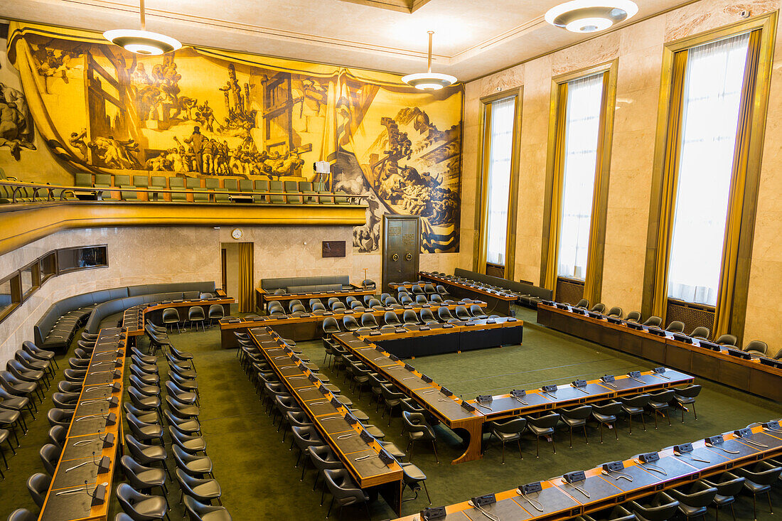 Council Chamber, The Palace of Nations, The United Nations Office at Geneva (UNOG), Geneva, Switzerland, Europe