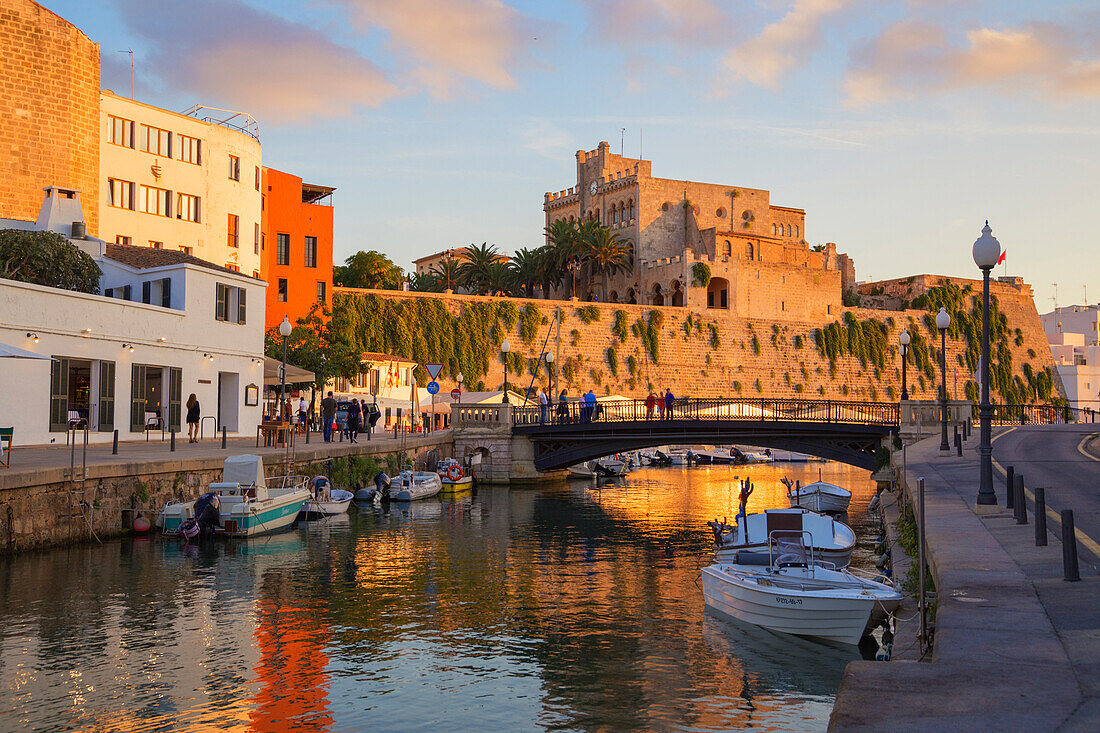 Historic old harbour, Ciutadella, Menorca, Balearic Islands, Spain, Mediterranean, Europe