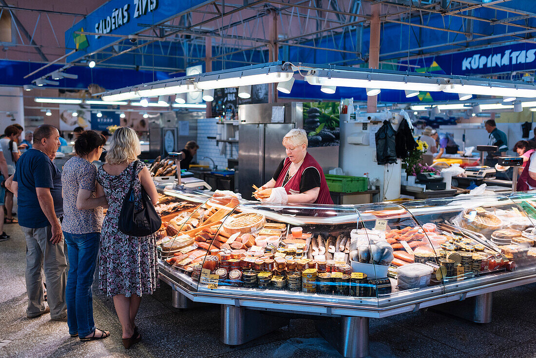 Fishmongers, Riga Central Market, Riga, Latvia, Baltic States, Europe