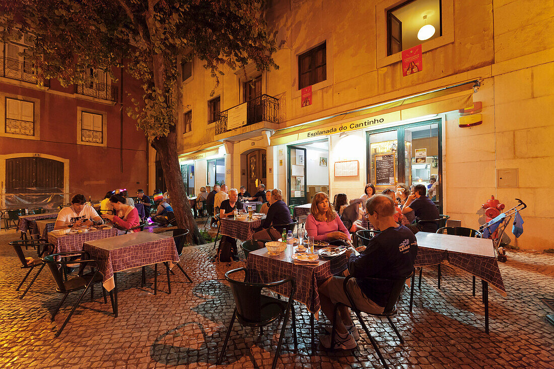 Restaurant, Alfama district, Lisbon, Portugal, Europe