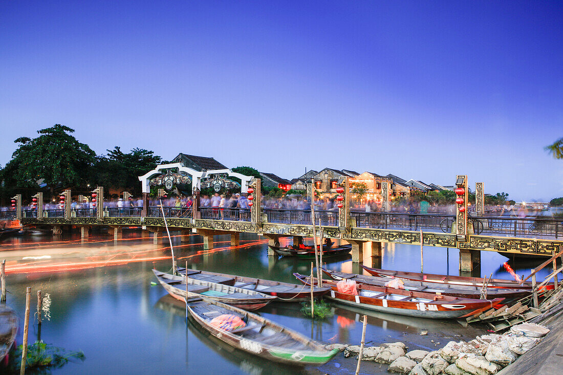 The Lantern Bridge over the Thu Bon River in the historic centre, Hoi An, UNESCO World Heritage Site, Vietnam, Indochina, Southeast Asia, Asia