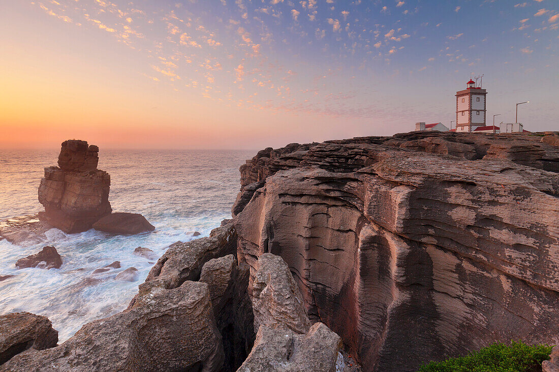 Cabo Carvoeiro lighthouse, Costa da Prata, Silver Coast, Peniche, Atlantic Ocean, Portugal, Europe