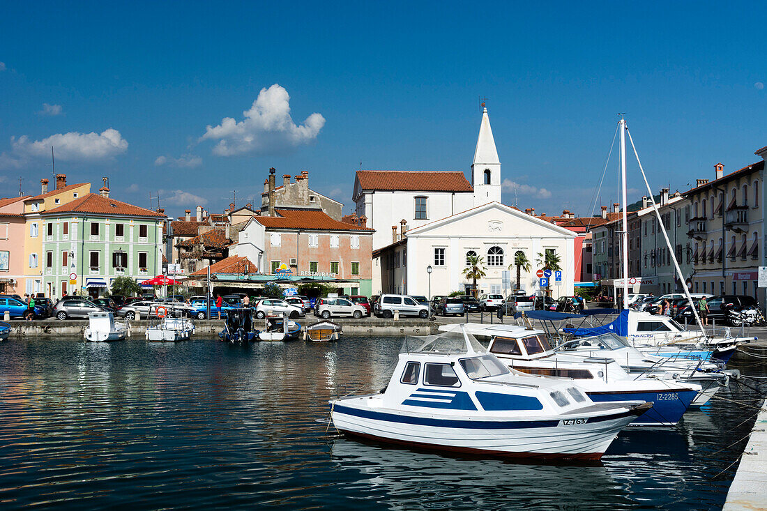 The port of Isola surrounded by the old town, Isola, Slovenia, Europe