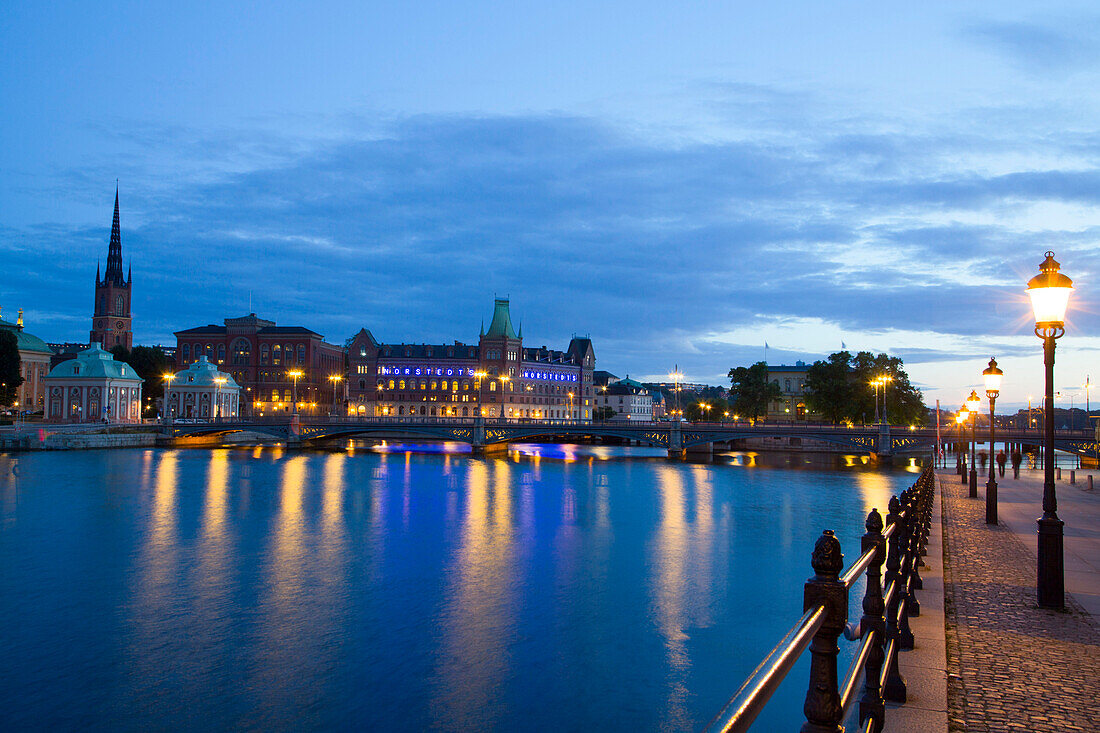 Evening, Waterfront, Gamla Stan on left, Stockholm, Sweden, Scandinavia, Europe