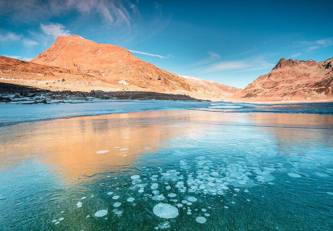 Ice bubbles, Montespluga, Chiavenna Valley, Sondrio province, Valtellina, Lombardy, Italy, Europe