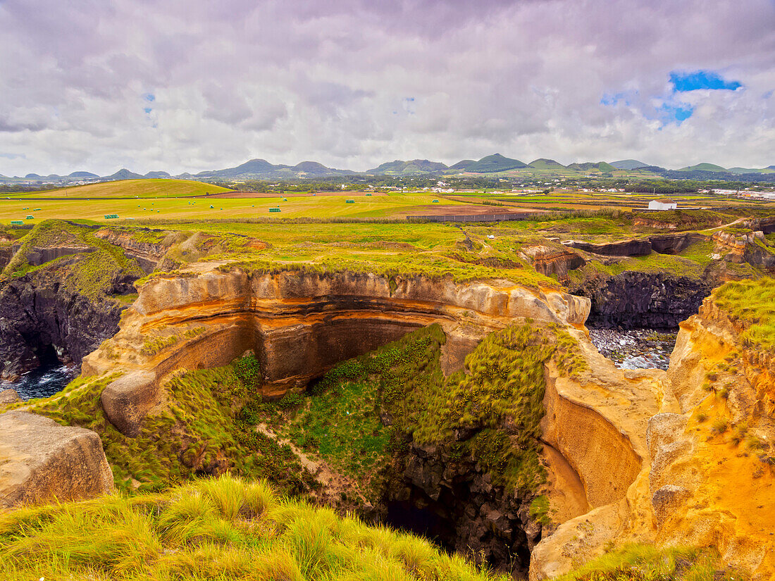 Crater in Ponta das Calhetas, Sao Miguel Island, Azores, Portugal, Atlantic, Europe