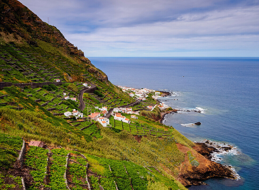 Vineyards of Maia, elevated view, Santa Maria Island, Azores, Portugal, Atlantic, Europe