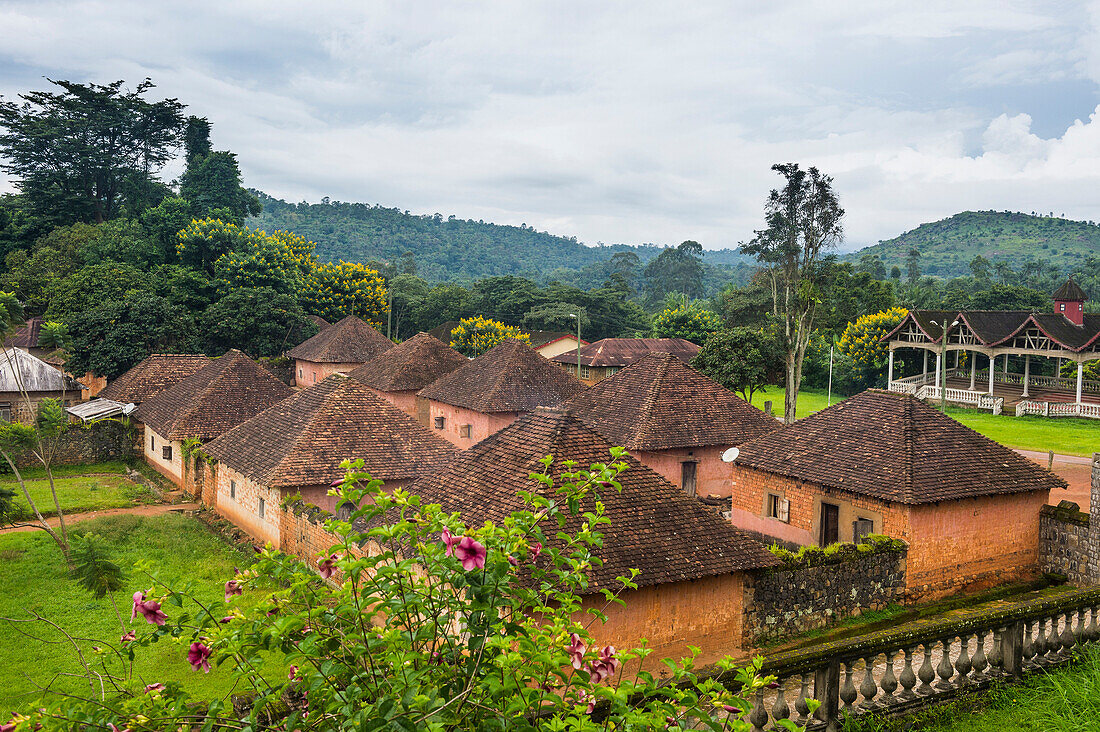 View over Fon's Palace, Bafut, Cameroon, Africa