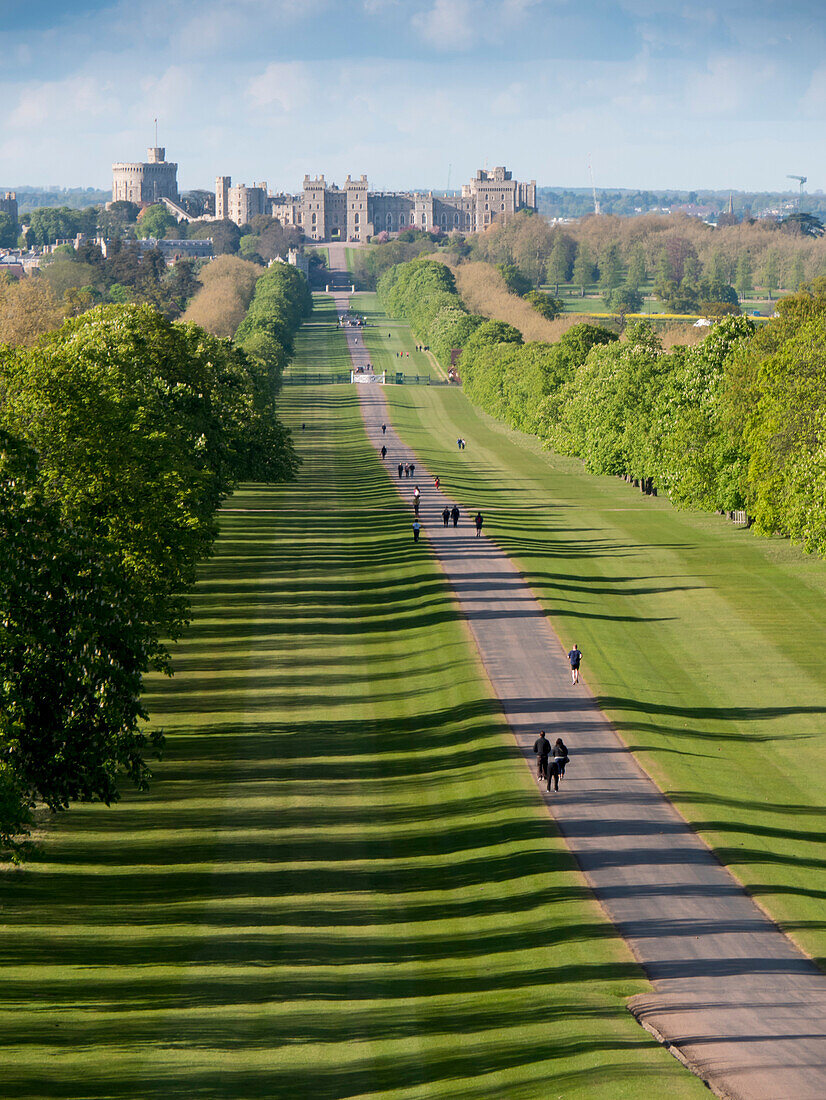 Windsor Castle from Long Walk, Windsor, Berkshire, England, United Kingdom, Europe