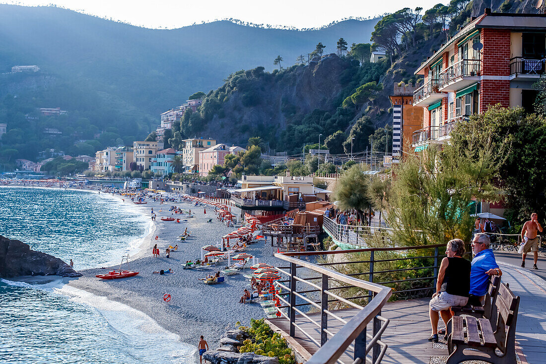 Bay of Monterosso al Mare, province of La Spezia, Cinque Terre, Liguria, Italy, Europe