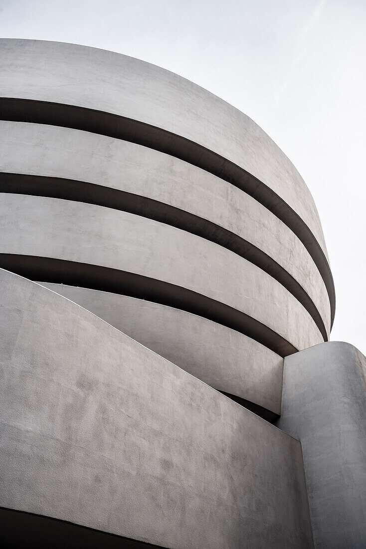 Exterior of the Guggenheim Museum , Frank Lloyd Wright, Upper East Side, Manhattan, NYC, New York City, United States of America, USA, North America