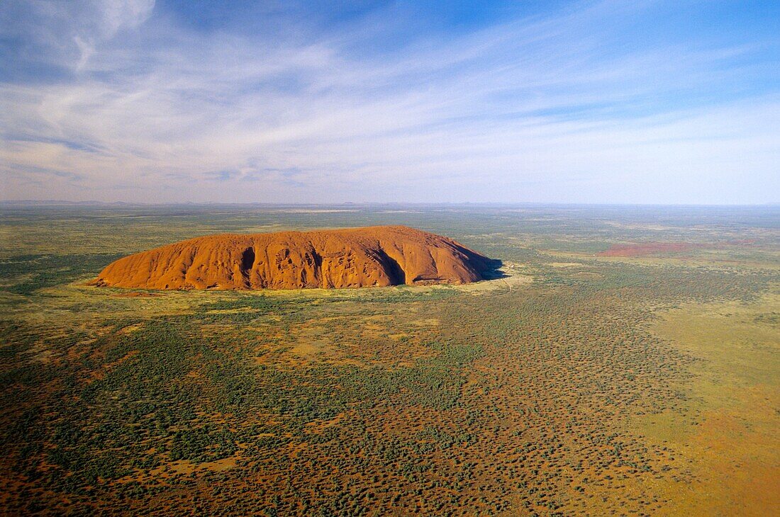 Australia, Northern Territory, Uluru Kata Tjuta National park, Ayers rock aerial view