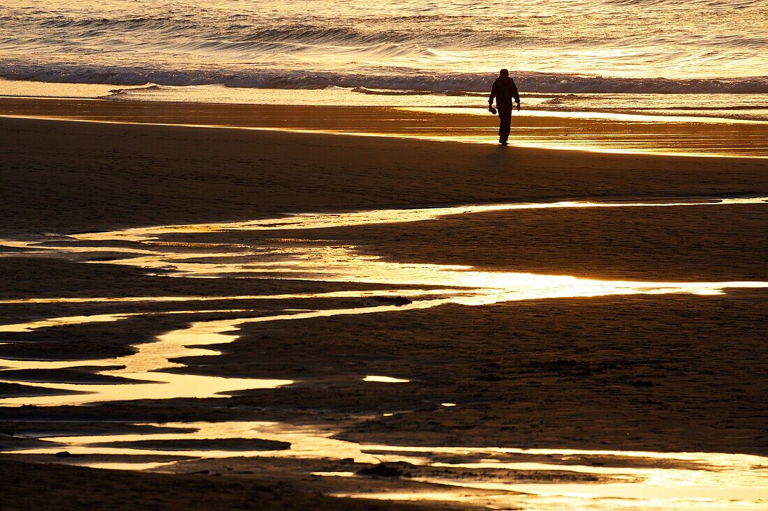 Spaziergang, Strand, Hendaye, Aquitanien, Pyrenees Atlantiques, Frankreich