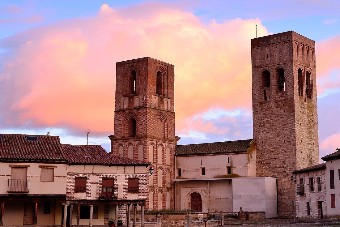 Church of San Martin. Plaza de la Villa or Main square of Arevalo, Avila, Spain.