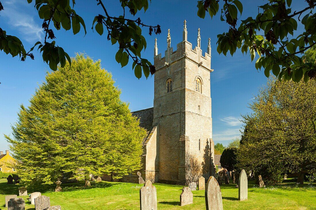 Spring afternoon at Longborough village in the Cotswolds, Gloucestershire, England.