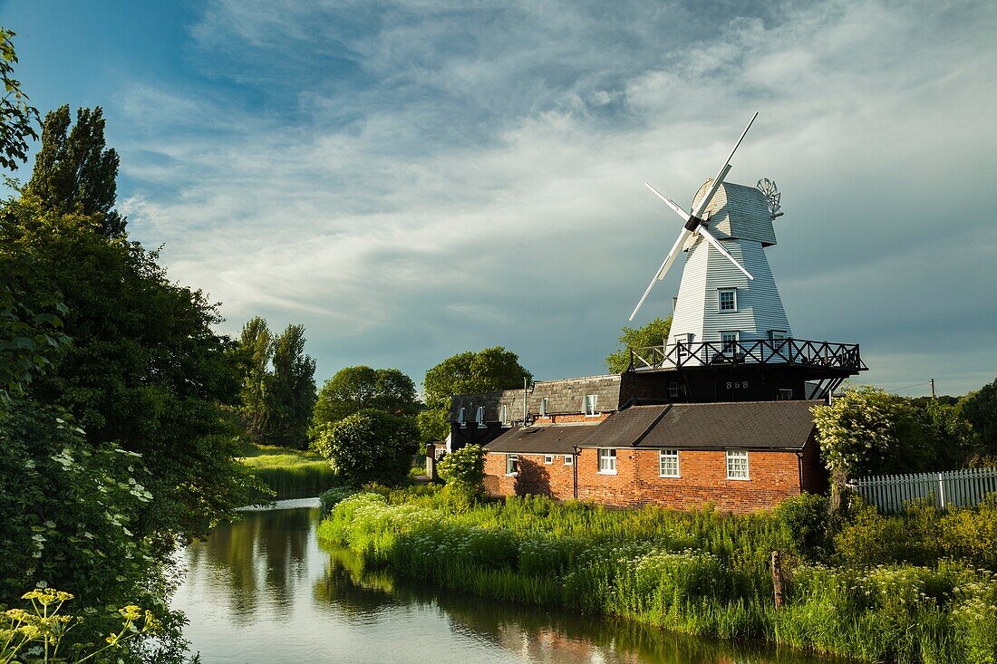 Spring afternoon at Gibbet mill in Rye, East Sussex, England.