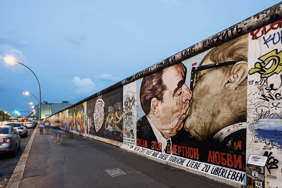 Berlin Wall mural, East Side Gallery, The kiss, Berlin, Germany