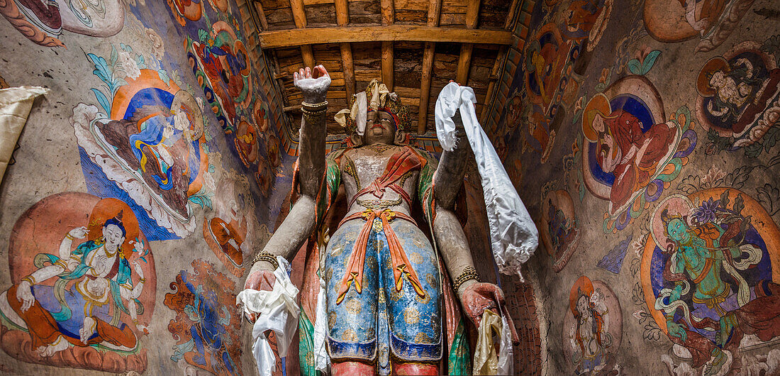Statue of Alchi monastery in Ladakh, India, Asia