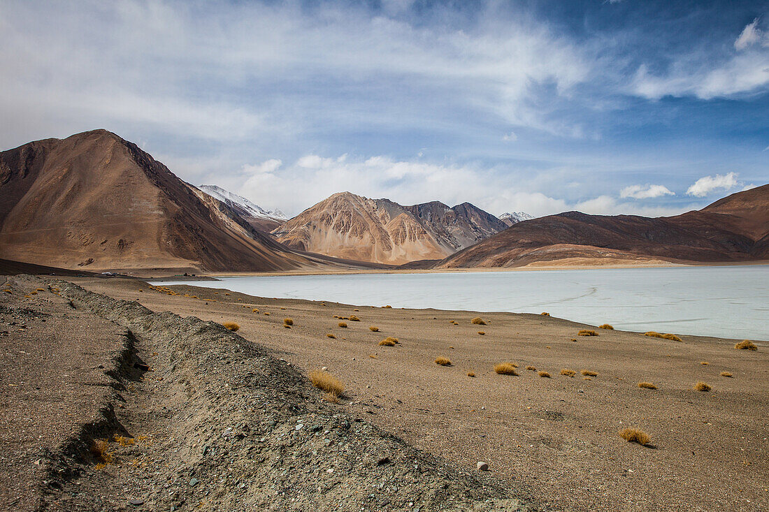Pangong Tso saltlake in Ladakh, India, Asia