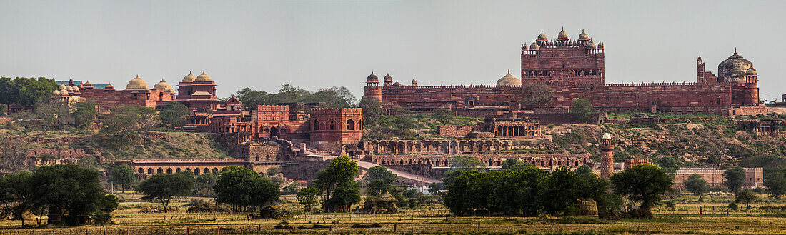 Ausblick auf Fatehpur Sikri, Uttar Pradesh, Indien, Asien