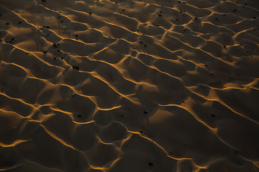 Wüste bei Dubai von oben, VAE, Asien