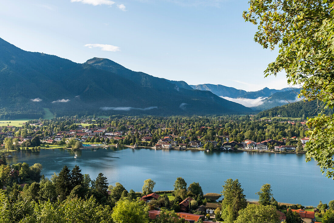 view to the Tegernsee and Rottach-Egern, Tegernsee, Bavaria, Germany