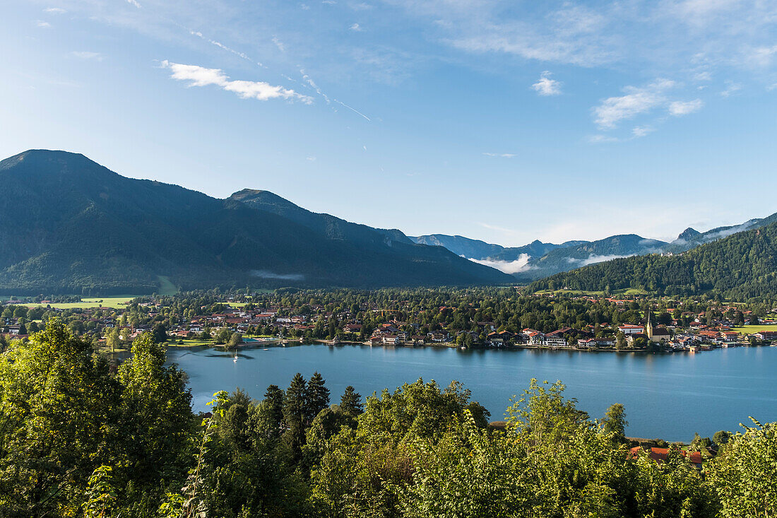 view to the Tegernsee and Rottach-Egern, Tegernsee, Bavaria, Germany