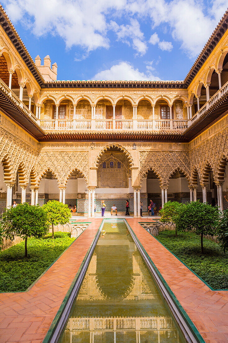 Real Alcazar, UNESCO World Heritage Site, Santa Cruz district, Seville, Andalusia (Andalucia), Spain, Europe